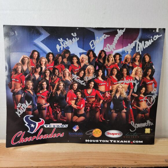 Houston Texans Cheerleaders Picture w/ 11 Autographs 8.5" X 11" - Picture 1 of 9